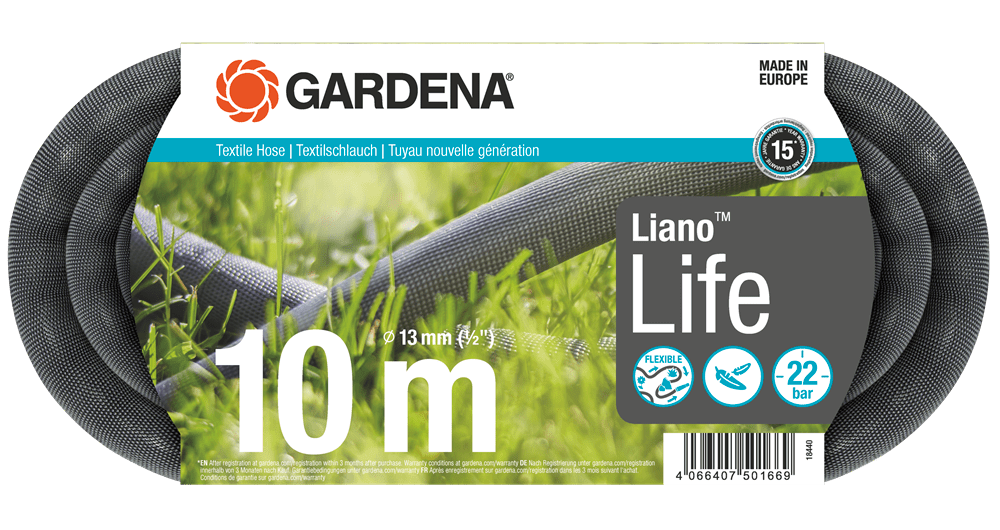 Tubo da giardino Liano™ Life 10mt 13 mm (1/2") - GARDENA