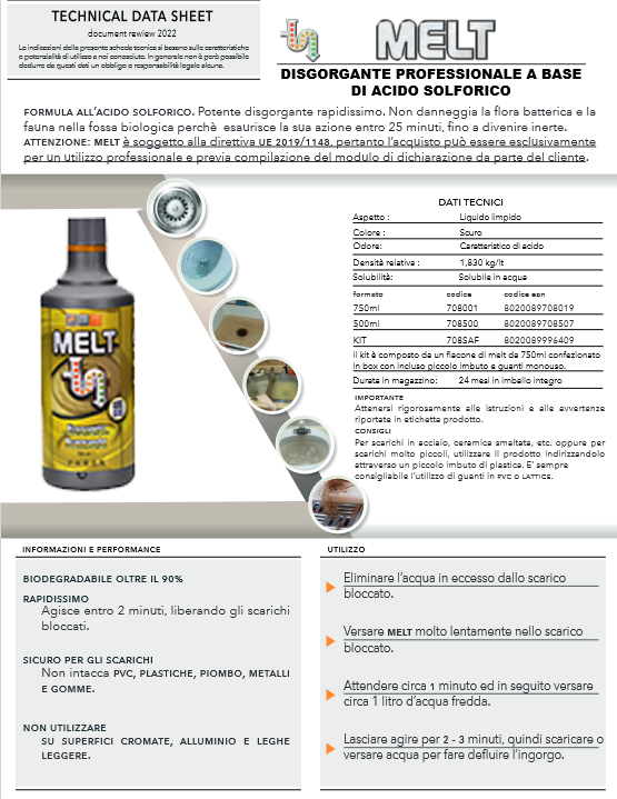MELT Professional disgorger based on sulfuric acid