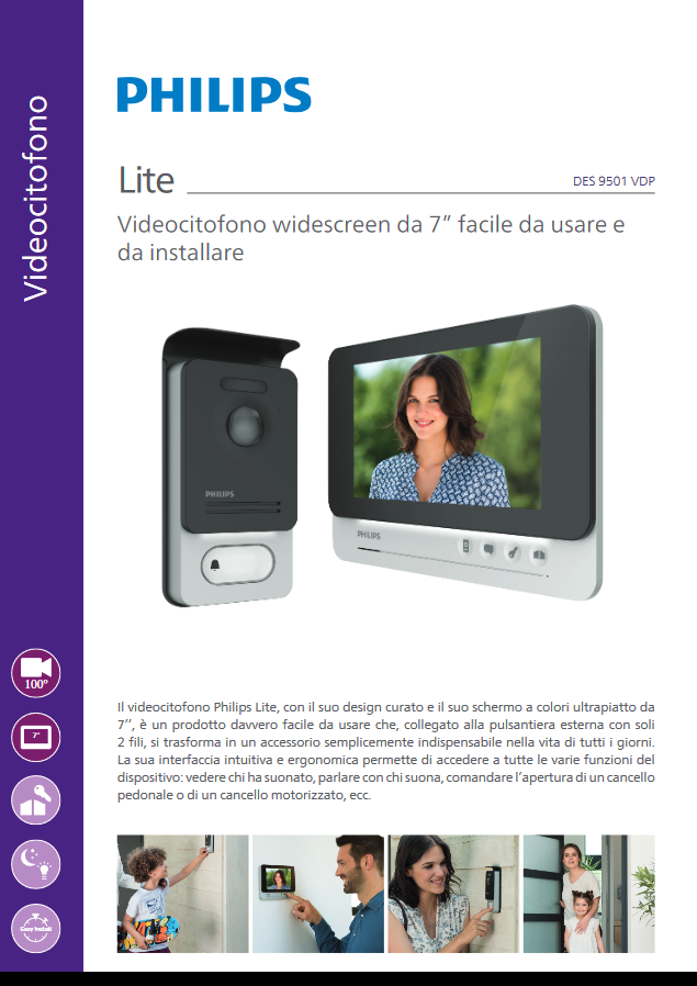 Videocitofono widescreen da 7” Philips