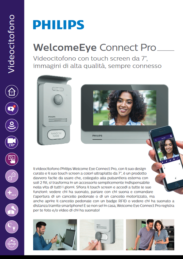 Videocitofono Wi-Fi Monitor Touch Screen 7''- WelcomeEye Connect Pro - Philips