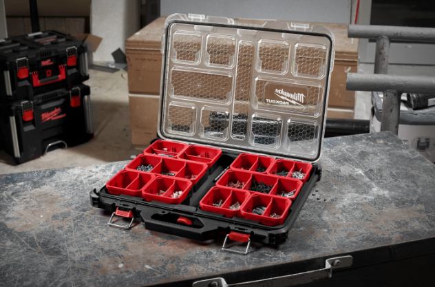 Milwaukee PACKOUT™ Organiser Slim Porta minuteria sottile IP65 compatibile con sistema modulare - 4932471064