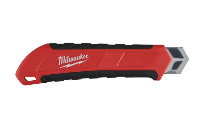 MILWAUKEE - Coltellino Lama a Settori Snap Knife 25mm 48221962 | 7 Settori | Blocco Metallo | Lama Carburo | Grip Gommato