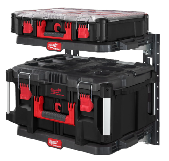 MILWAUKEE PACKOUT Scaffalatura Mobile - ripiano singolo con sistema aggancio