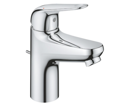 GROHE EuroPro 23262001 miscelatore monocomando lavabo taglia S cromato - vista frontale con leva in metallo e scarico a saltarello