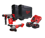 MILWAUKEE M18 BLPP2G-502X kit con tassellatore, smerigliatrice, due batterie e due valigette