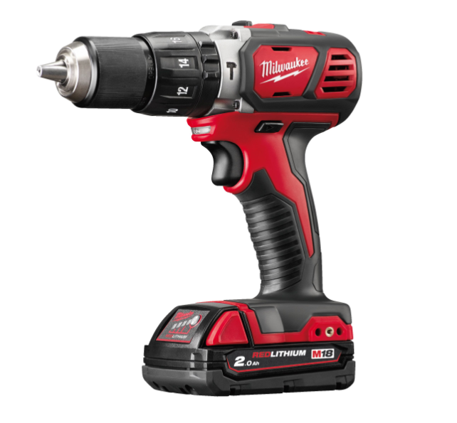 MILWAUKEE M18 BPD-202C trapano avvitatore vista angolata