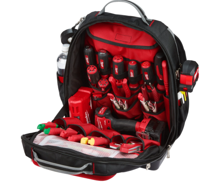 MILWAUKEE HPP 4932464833 zaino portautensili vista frontale con base rigida