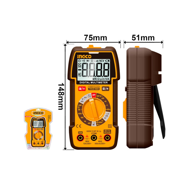 INGCO Multimetro digitale tascabile 600V - DM36002