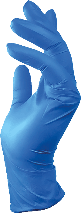 Guanti Monouso In Nitrile Blu AMPRI Basic Plus - Taglia M - Senza Polvere - Confezione Da 200 Pezzi