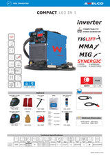 Awelco Saldatrice filo continuo senza gas COMPACT 163 IN 1 - 100A