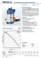 Pedrollo Elettropompa sommergibile con trituratore per acque cariche TRITUS-TX 0,75HP