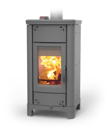 THERMOROSSI Ardhea Evo5 Easy termostufa a legna vista frontale con fiamma