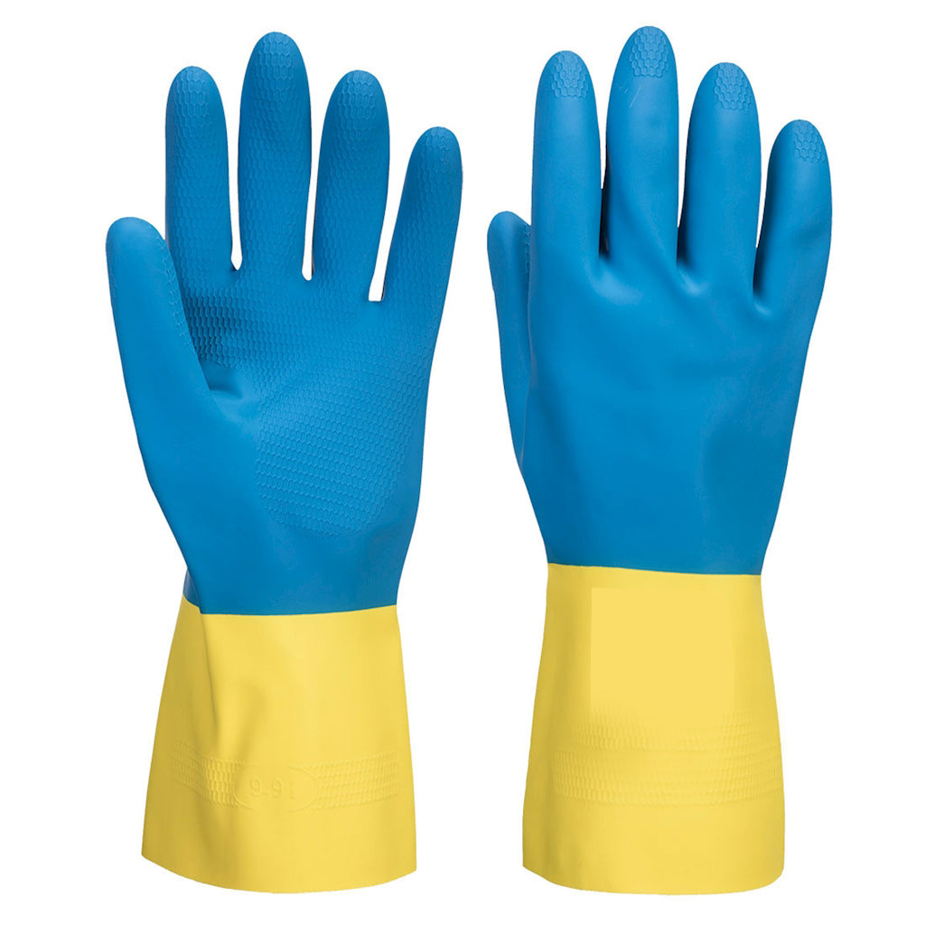 rutschfeste handschuhe Rutschfeste, doppelt getauchte Latex/Neopren-Anti-Säure-Handschuhe