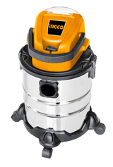 INGCO Bidone Aspirapolvere 20V CVLI2005E | 20L INOX | P20S | Solo Corpo | Wet & Dry | Senza Batteria