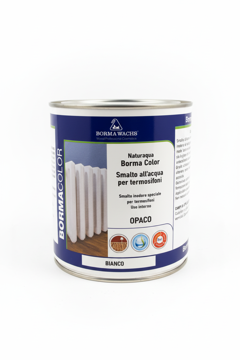 Borma Wachs Naturaqua Borma Color smalto termosifoni OPACO bianco sfondo bianco
