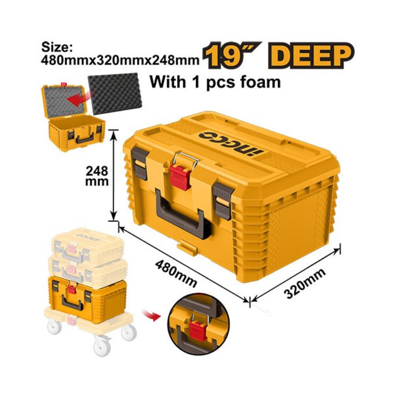 INGCO Cassetta Impilabile Alta per elettroutensili PRO 19" – PBXS103