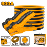 INGCO - Cavi Batteria Auto HBTCP6008 | 600A | 3m | Rame Rivestito | Morsetti 18x10cm | Max 4,5L