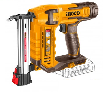 INGCO - Chiodatrice per Legno a Batteria CSTLI3805 | 20V | Chiodi ST18mm | Caricatore 65pz | 200 Chiodi Inclusi | Solo Corpo
