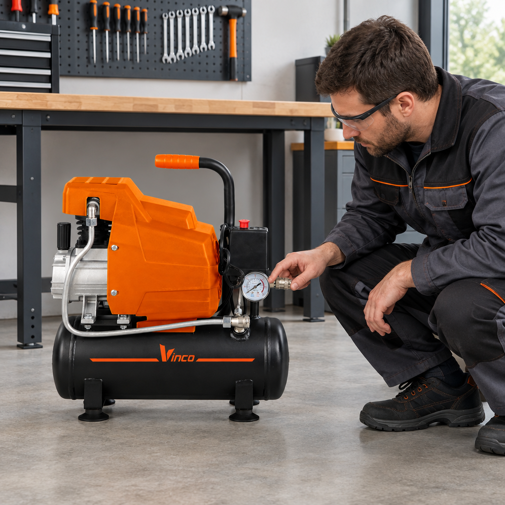 Compressore Vinco con operatore in officina