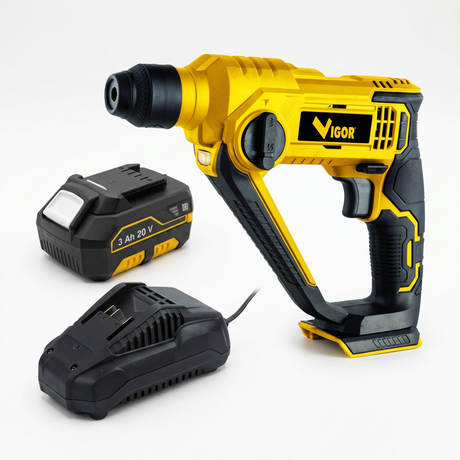Copertina kit tassellatore VIGOR con caricabatterie e batteria 3 Ah