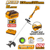INGCO 40V Brush Cutter with 2 x 4.0Ah Batteries