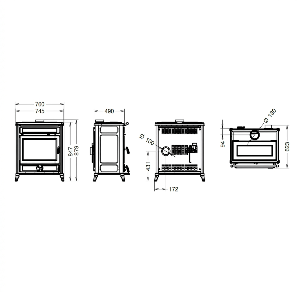 Disegno tecnico Agorà in formato quadrato