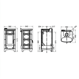 Disegno tecnico Thermorossi Ardhea Maiolica in formato quadrato