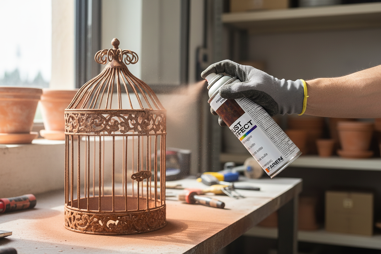 FAREN RUST EFFECT spray in uso applicazione reale