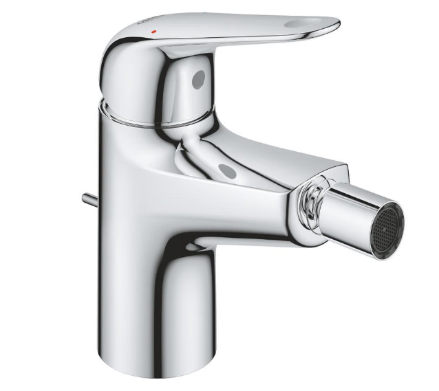 GROHE EuroPro 23263001 miscelatore monocomando bidet cromato - vista frontale con leva in metallo e scarico a saltarello