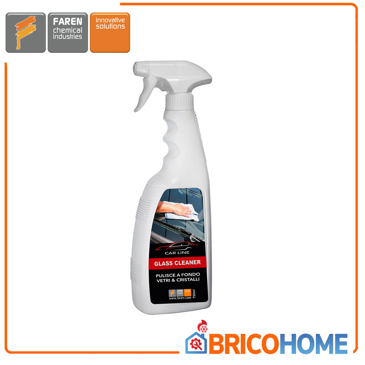 Faren Pulitore per vetri e cristalli Auto GLASS CLEANER 750ml