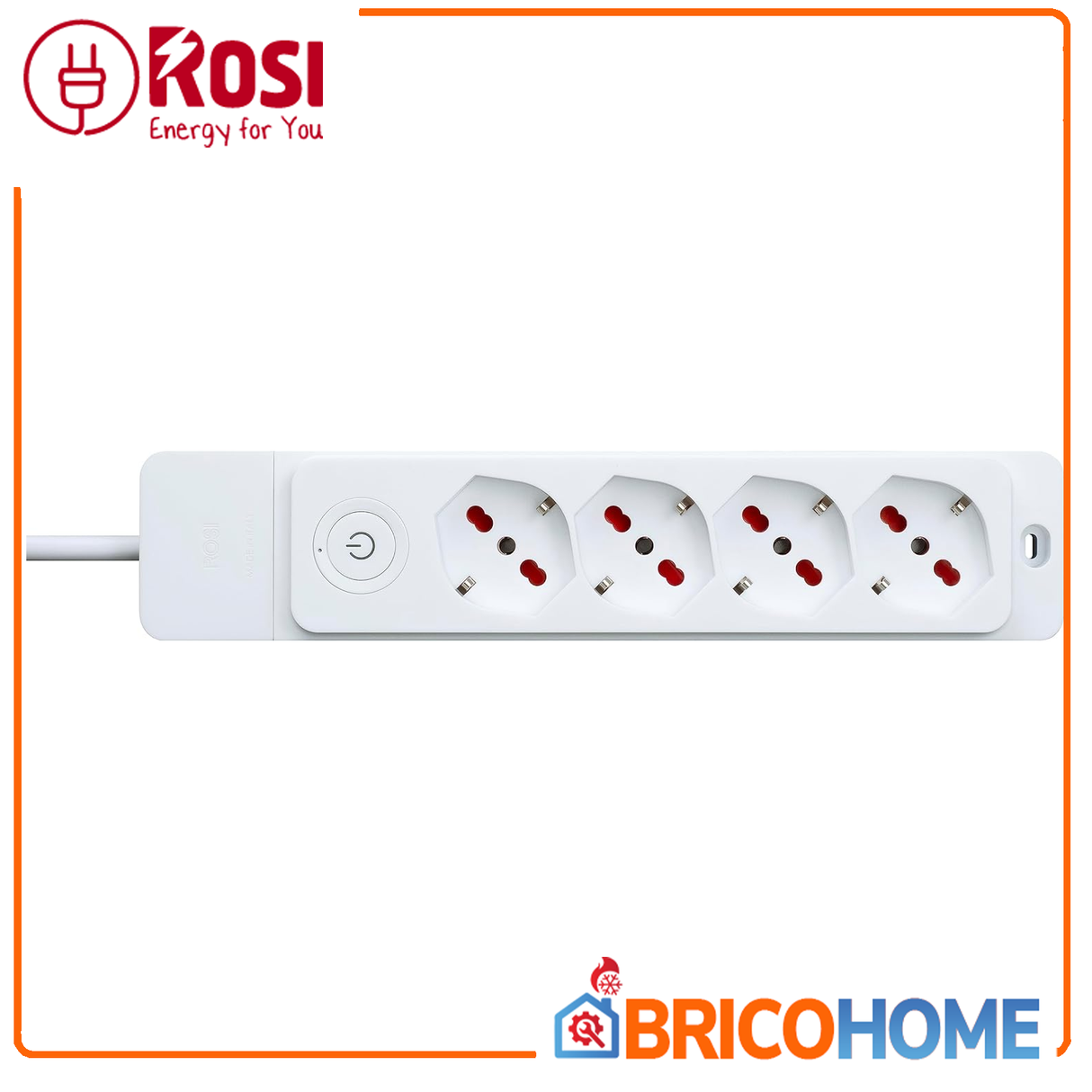 Multipresa con cavo 4 Bprese/Schuko 10/16A + interruttore - Emilia Specialist ROSI