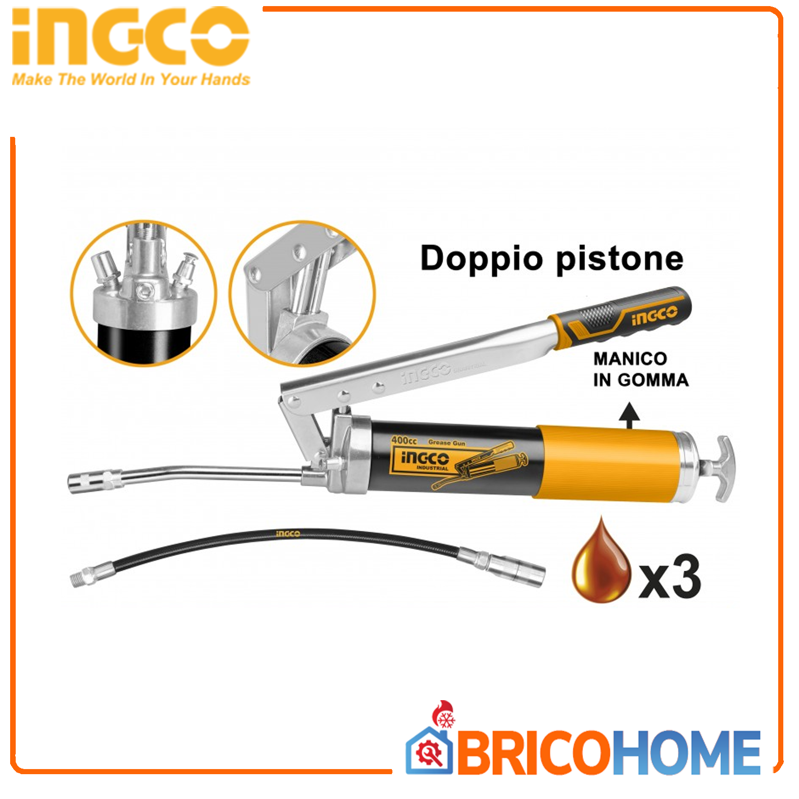 Ingrassatore Pneumatico A Barile 3 Litri Lubrificatore Grasso A - Foto 5