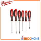 Set giraviti Milwaukee 6 pezzi ( 4 a taglio + 2 pozidrive )