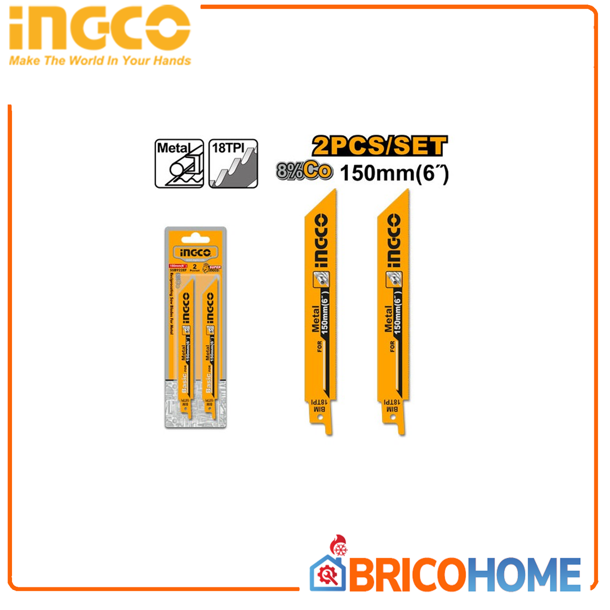 Set lame per seghetto a Gattuccio per metallo 2pz - INGCO