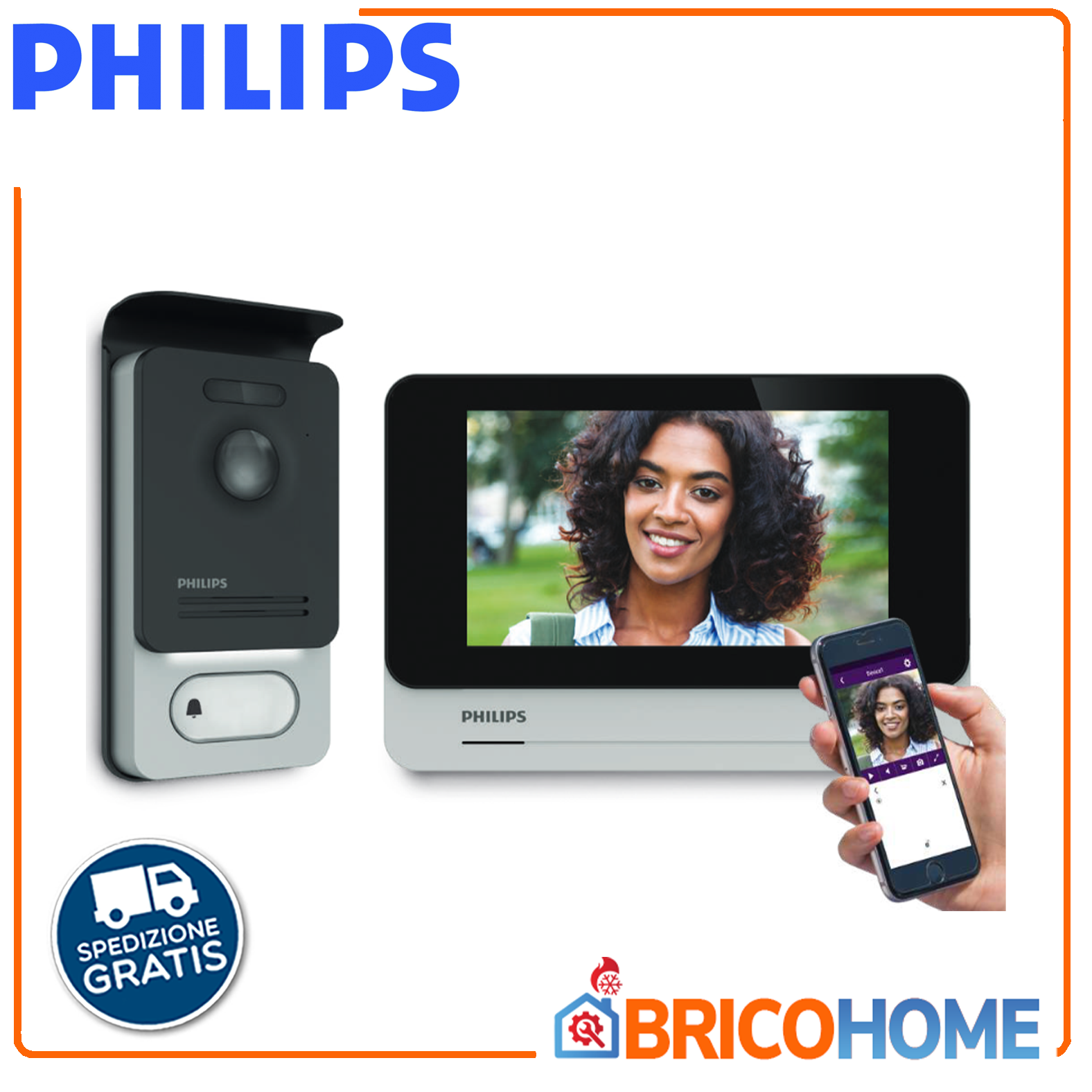 Videocitofono Wi-Fi Monitor Touch Screen 7''- WelcomeEye Connect 2 - Philips