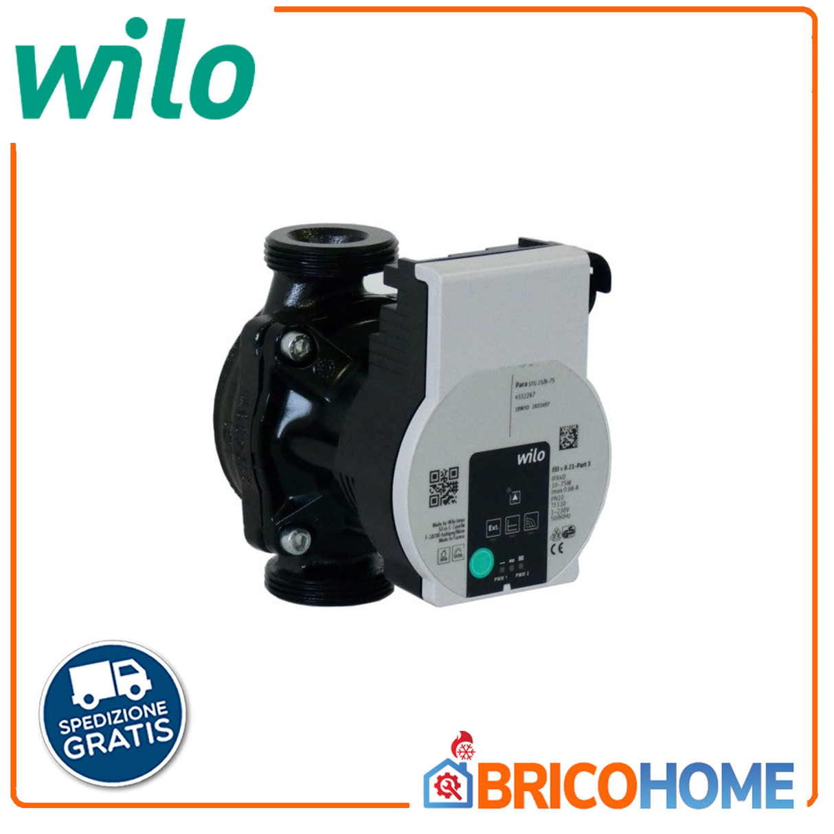 Circolatore inverter solare WILO Para STG 25/8  int.130mm