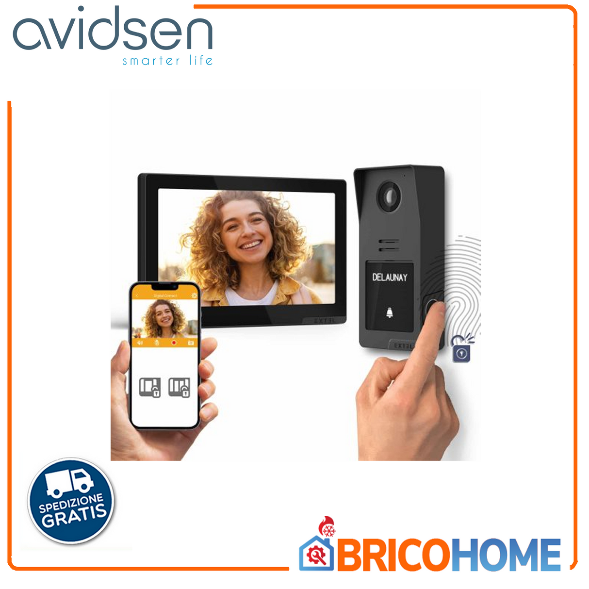Extel Videocitofono cablato connesso con accesso tramite impronta digitale e generazione codici QR