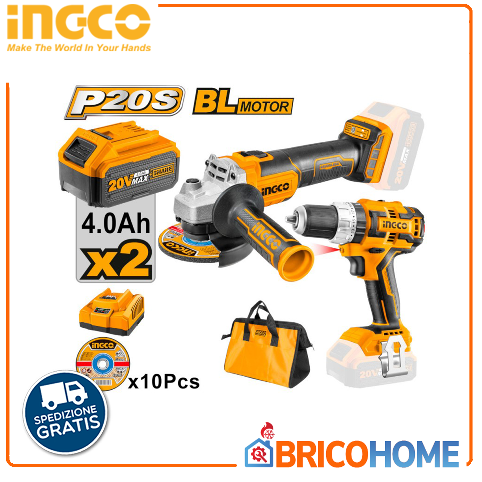 Kit Trapano Avvitatore E Smerigliatrice 48V - Con 4 Dischi, 2 Batterie E Caricatore - Set Completo Per Fai Da Te - Foto 13