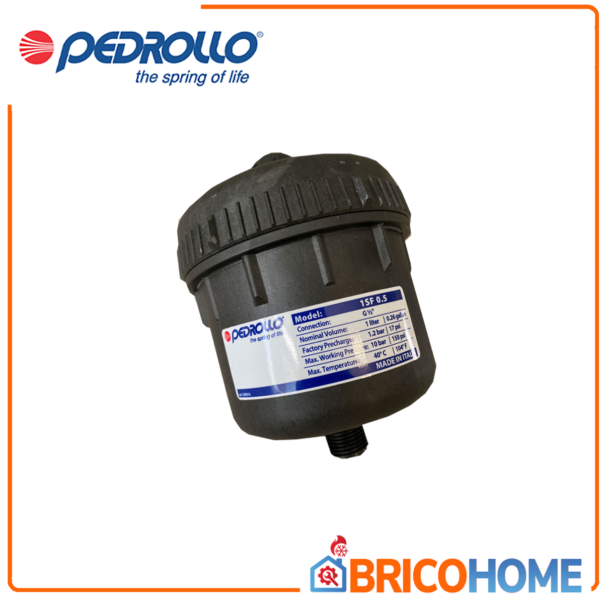 Serbatoio vaso espansione 1SF 1/2" M 1LT x Top Multi Tech - Pedrollo