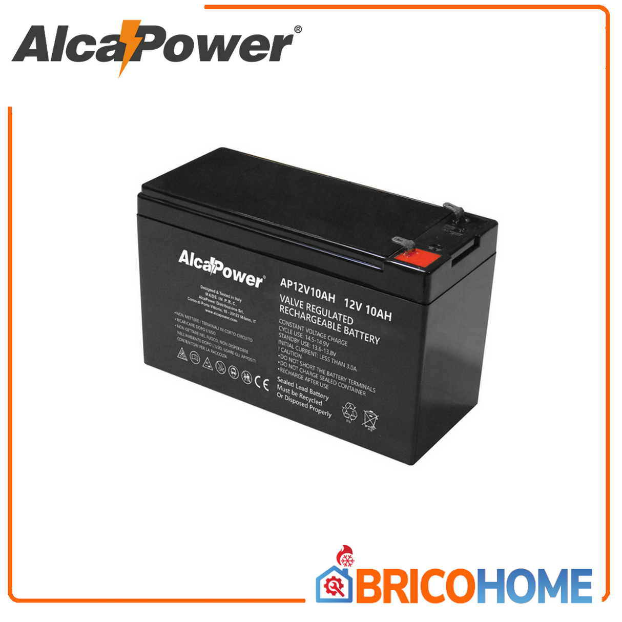 Alcapower Batteria al piombo ricaricabile ermetica 12V 10Ah