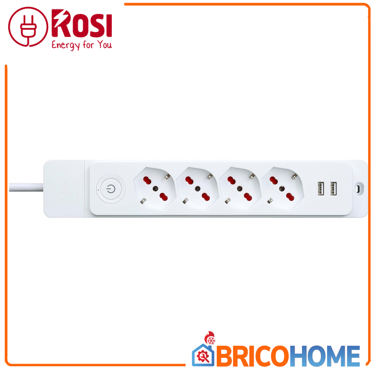 Multipresa con cavo 4 Bprese/Schuko 10/16A + 2 USB + interruttore - Emilia Specialist ROSI