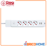 Multipresa con cavo 4 Bprese/Schuko 10/16A + 2 USB + interruttore - Emilia Specialist ROSI