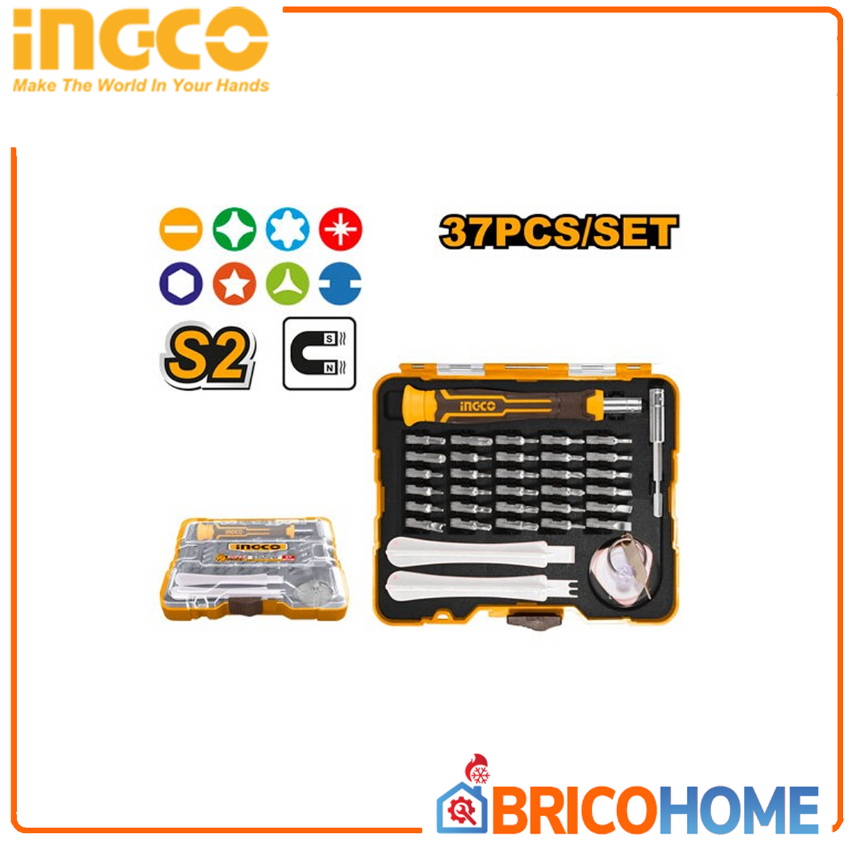 INGCO Set 37pz cacciaviti di precisone per smartphone e tablet