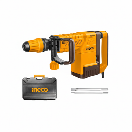 INGCO martello demolitore 1500W SDS MAX valigetta scalpelli sfondo bianco senza scritte