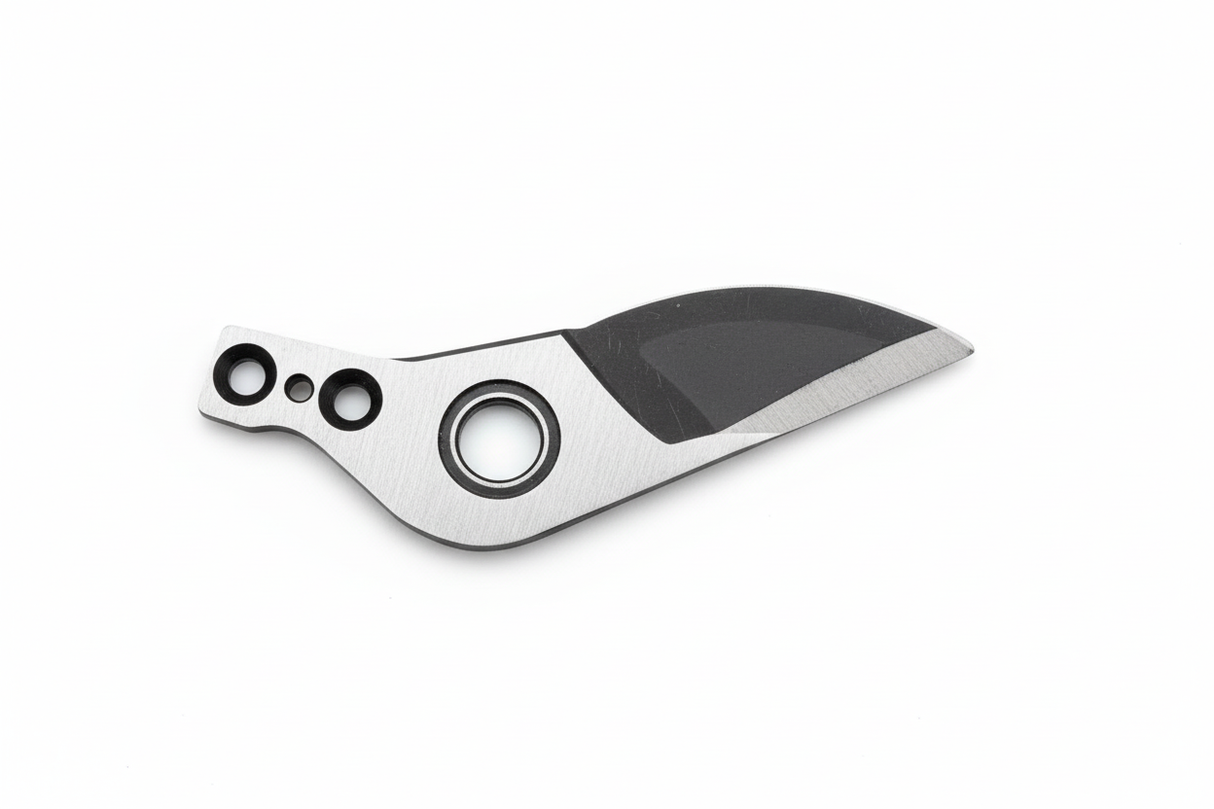 Lama ricambio cesoie acciaio vista orizzontale sinistra sfondo bianco