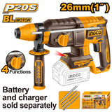 INGCO CRHLI26208 Martello Demolitore Brushless 20V SDS-Plus 4 Funzioni Solo Corpo
