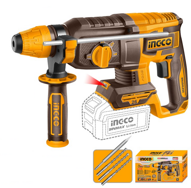 INGCO CRHLI26208 P20S BL Motor 26mm 4 Funzioni - Batteria e caricabatteria venduti separatamente