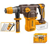 INGCO CRHLI20286 martello brushless 20V con punte, scalpello, grasso, chiave e confezione in scatola