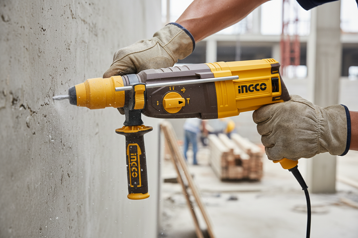 INGCO RGH9528-2 – Trapano Tassellatore 950W | Doppio Mandrino SDS Plus | Kit Completo con Accessori