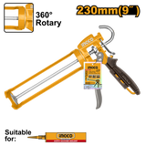 INGCO - Pistola per Silicone a Stelo HCG1709 | 9'' | Stelo 1,8mm | Impugnatura Alluminio | Rotante | Antigoccia